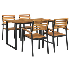 vidaXL Patio Dining Set Outdoor Table and Chair Solid Wood Acacia and Metal-7