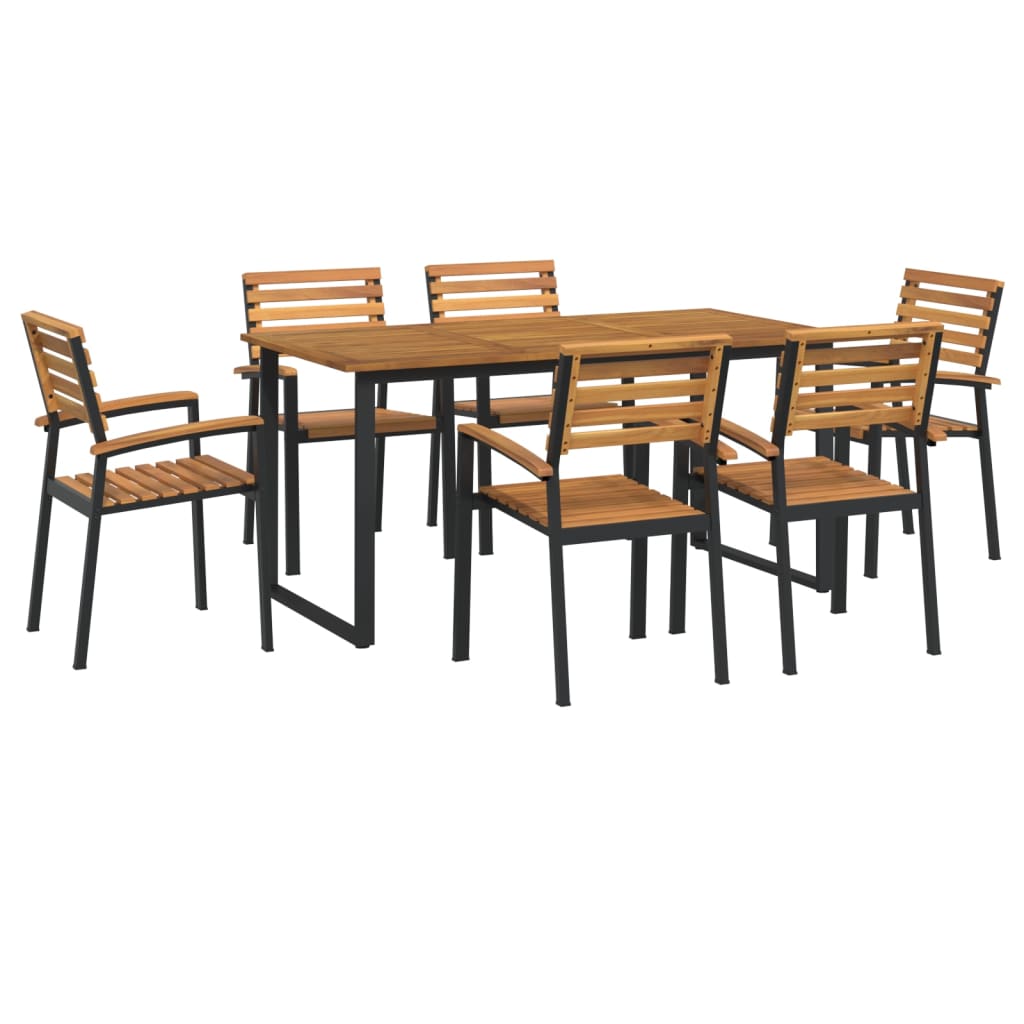 vidaXL Patio Dining Set Outdoor Table and Chair Solid Wood Acacia and Metal-21