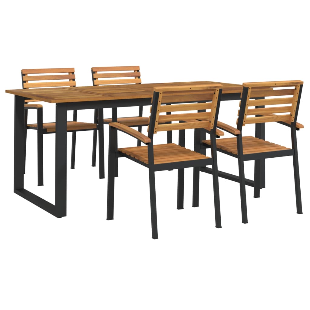 vidaXL Patio Dining Set Outdoor Table and Chair Solid Wood Acacia and Metal-35