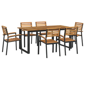 vidaXL Patio Dining Set Outdoor Table and Chair Solid Wood Acacia and Metal-28