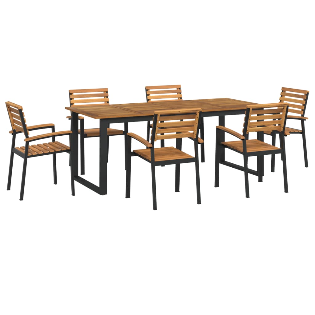 vidaXL Patio Dining Set Outdoor Table and Chair Solid Wood Acacia and Metal-49