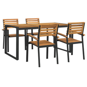 vidaXL 7 Piece Patio Dining Set Solid Wood Acacia and Metal-26