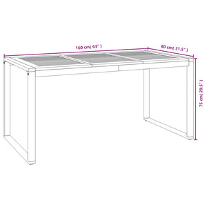 vidaXL 7 Piece Patio Dining Set Solid Wood Acacia and Metal-46