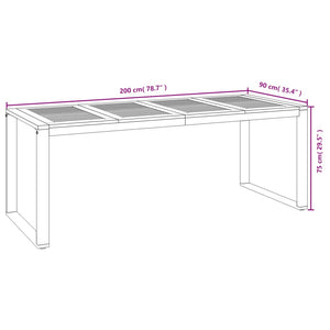 vidaXL 7 Piece Patio Dining Set Solid Wood Acacia and Metal-35