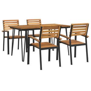 vidaXL 7 Piece Patio Dining Set Solid Wood Acacia and Metal-10