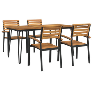 vidaXL 7 Piece Patio Dining Set Solid Wood Acacia and Metal-26