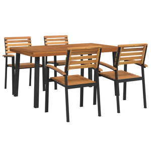 vidaXL 7 Piece Patio Dining Set Solid Wood Acacia and Metal-3