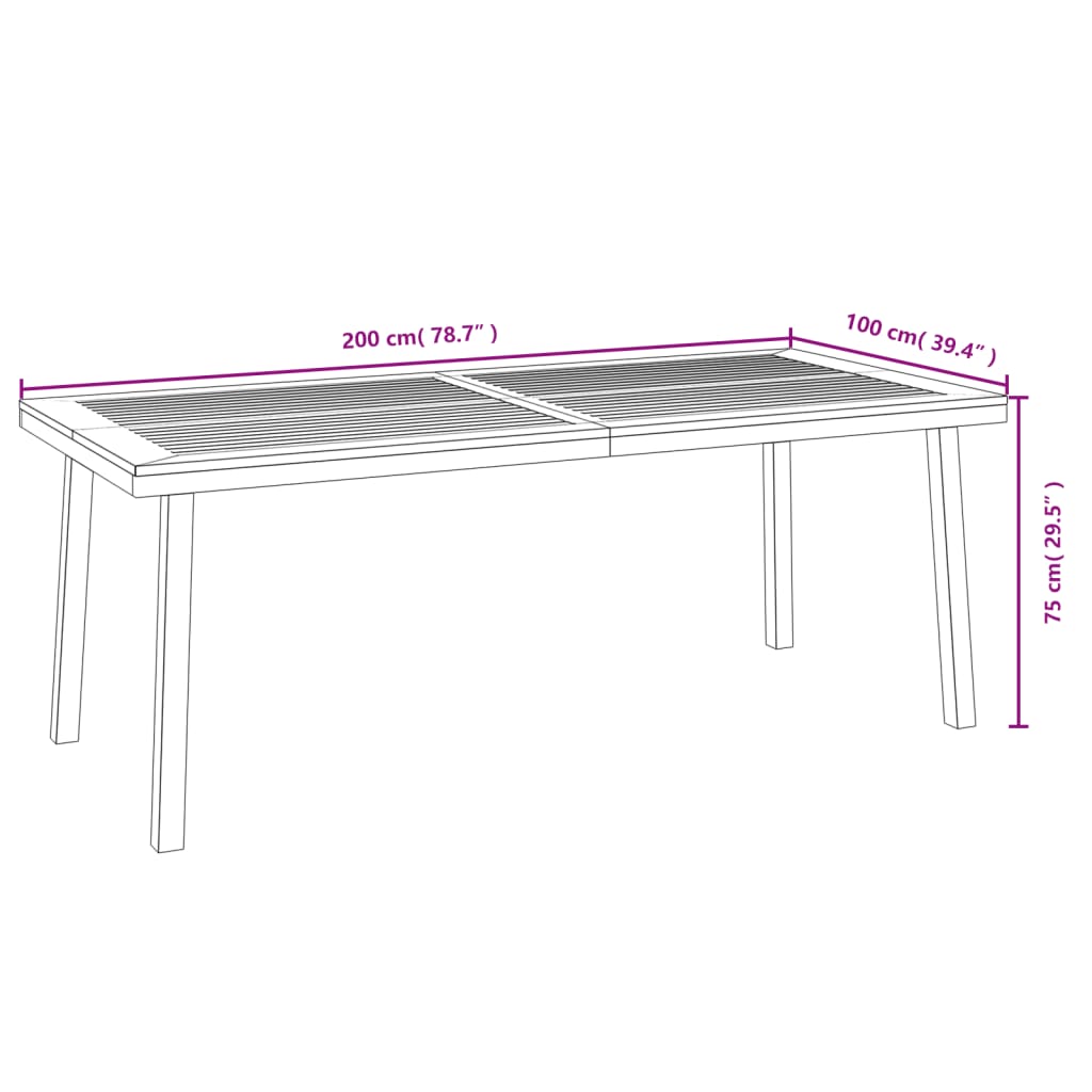 vidaXL 7 Piece Patio Dining Set Solid Wood Acacia and Metal-17