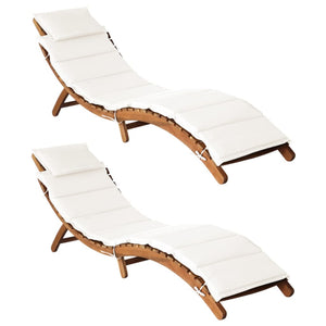 vidaXL Patio Lounge Chair Outdoor Sunbed Folding Sunlounger Solid Acacia Wood-1