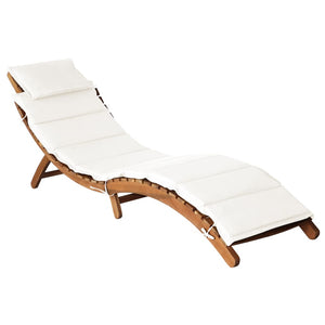 vidaXL Patio Lounge Chair Outdoor Sunbed Folding Sunlounger Solid Acacia Wood-21