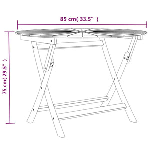 vidaXL Dining Table Outdoor Folding Patio Table for Porch Yard Solid Wood Teak-3