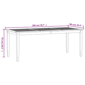 vidaXL Dining Table Rectangular Dining Room Table Furniture Solid Wood Teak-5