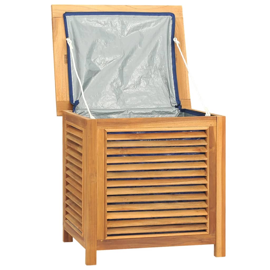 vidaXL Patio Storage Box Outdoor Cushion Storage with Bag Solid Wood Teak-30