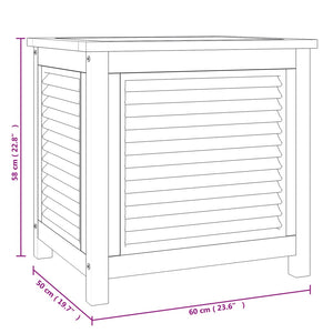 vidaXL Patio Storage Box Outdoor Cushion Storage with Bag Solid Wood Teak-4