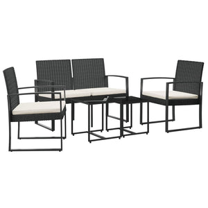 vidaXL Patio Dining Set 5 Pcs Outdoor Table and Chair with Cushions PP Rattan-1