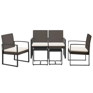 vidaXL Patio Dining Set 5 Pcs Outdoor Table and Chair with Cushions PP Rattan-0