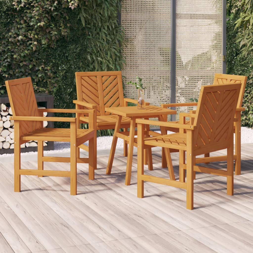 vidaXL Patio Chair Outdoor Patio Furniture Dining Chair Solid Wood Acacia-23