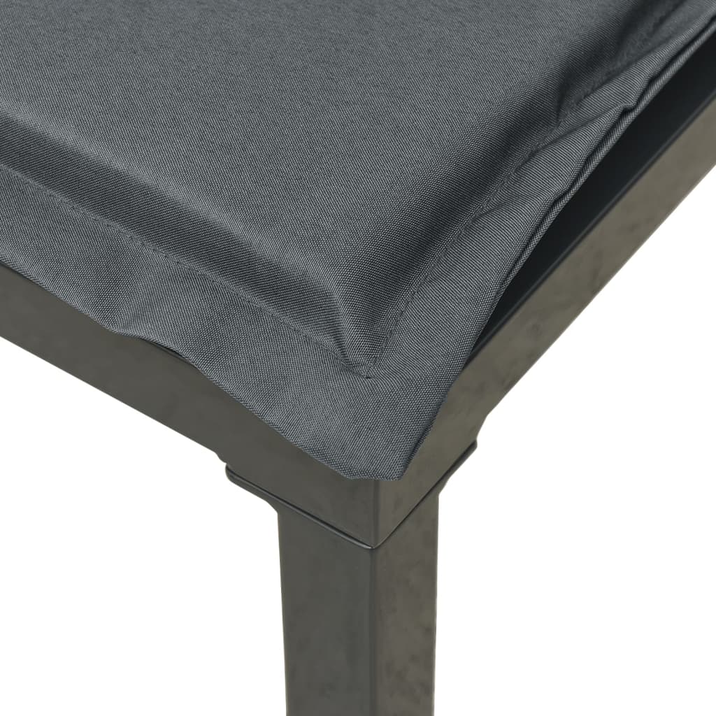 vidaXL Patio Footstool with Cushion Black and Gray Poly Rattan-3