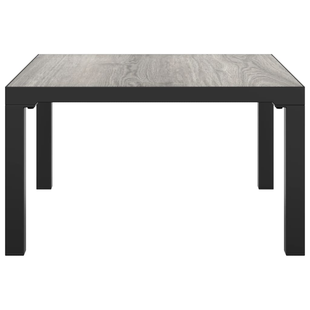 vidaXL Patio Coffee Table Gray 21.7"x21.7"x12.2" DPC and Steel-2