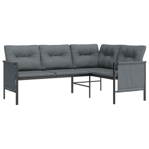 vidaXL Patio Furniture Outdoor Sectional Sofa Anthracite Steel and Textilene-0