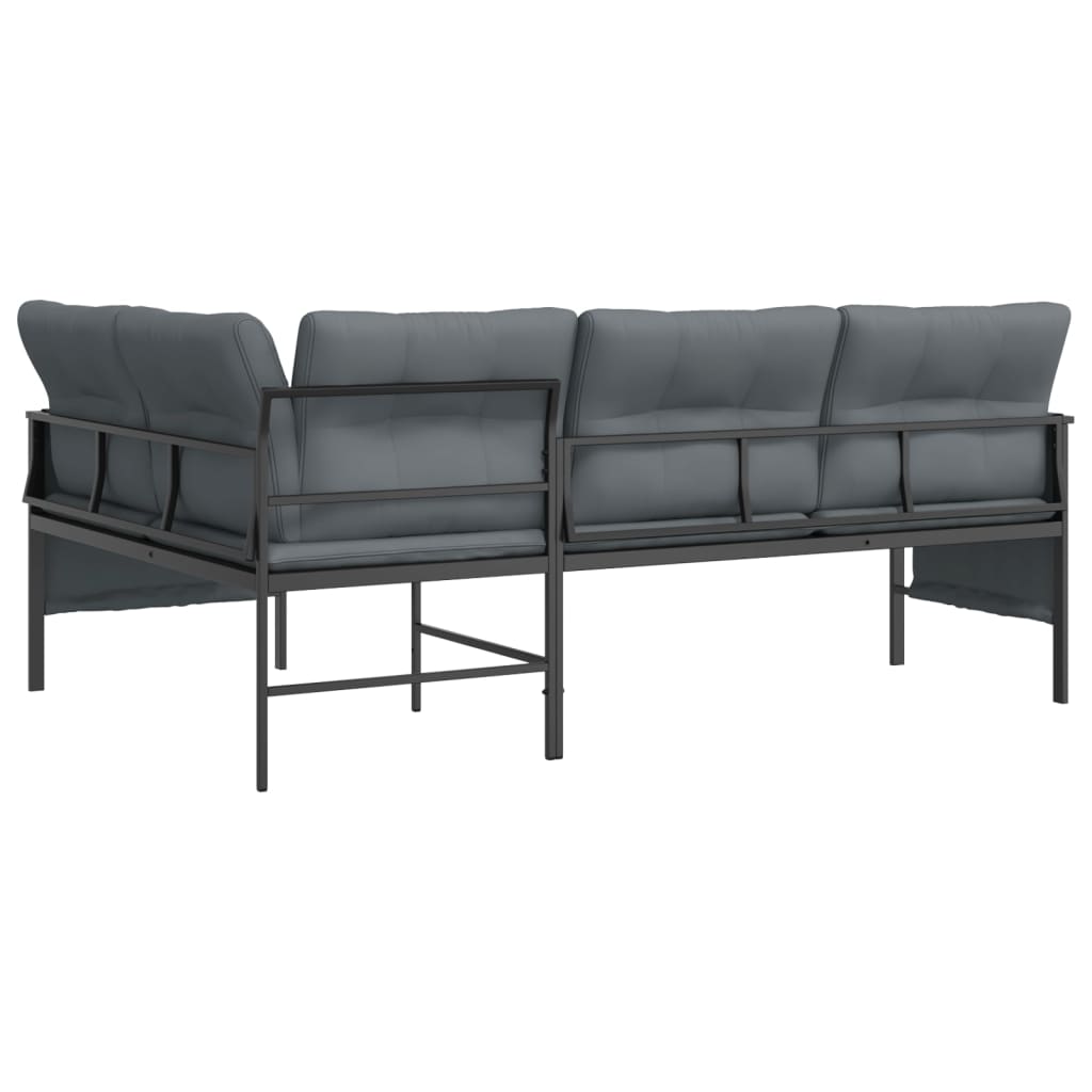 vidaXL Patio Furniture Outdoor Sectional Sofa Anthracite Steel and Textilene-11