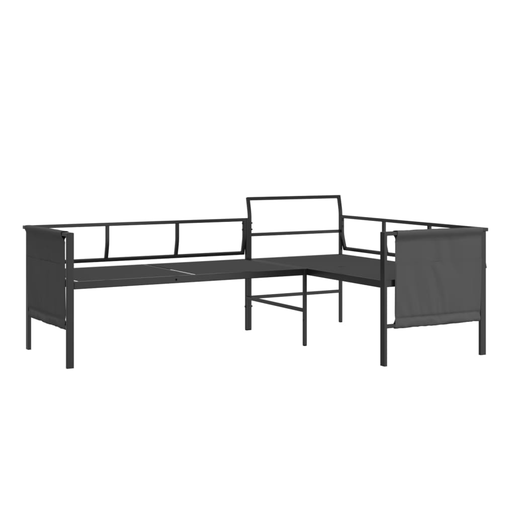 vidaXL Patio Furniture Outdoor Sectional Sofa Anthracite Steel and Textilene-13