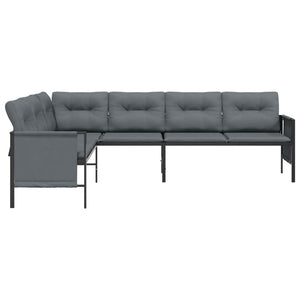 vidaXL Patio Furniture Outdoor Sectional Sofa Anthracite Steel and Textilene-8