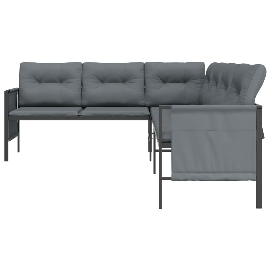 vidaXL Patio Furniture Outdoor Sectional Sofa Anthracite Steel and Textilene-10