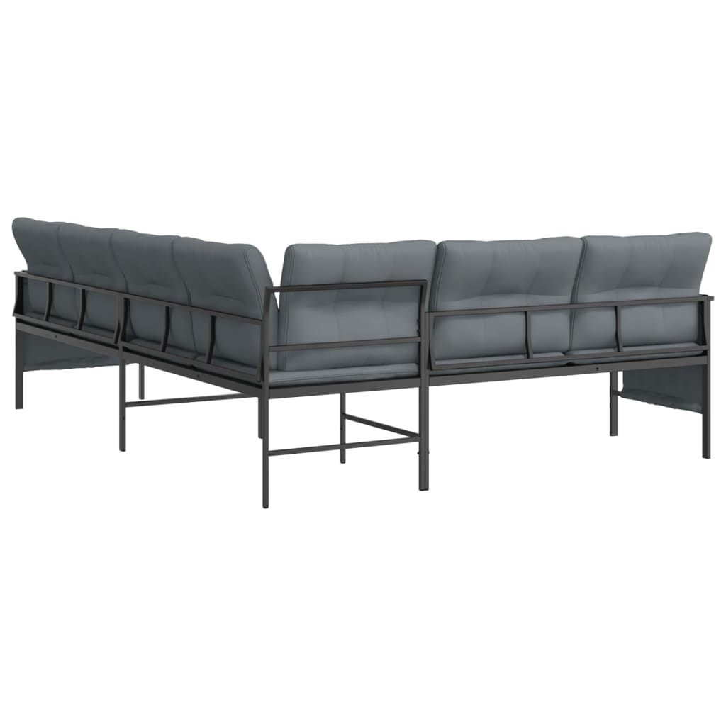 vidaXL Patio Furniture Outdoor Sectional Sofa Anthracite Steel and Textilene-12