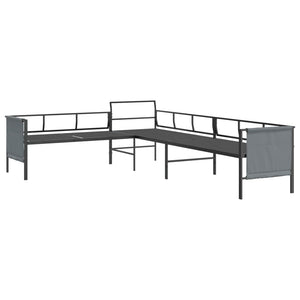 vidaXL Patio Furniture Outdoor Sectional Sofa Anthracite Steel and Textilene-14