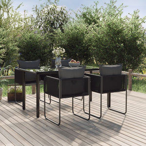 vidaXL Patio Dining Set Outdoor Dining Set Garden Table and Chair Set Black-59