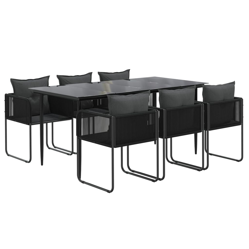 vidaXL Patio Dining Set Black Outdoor Furniture 3/5/7/9 Piece Multi Sizes-63