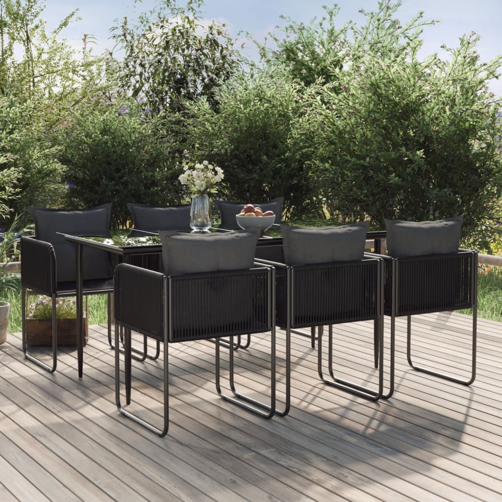 vidaXL Patio Dining Set Black Outdoor Furniture 3/5/7/9 Piece Multi Sizes-3