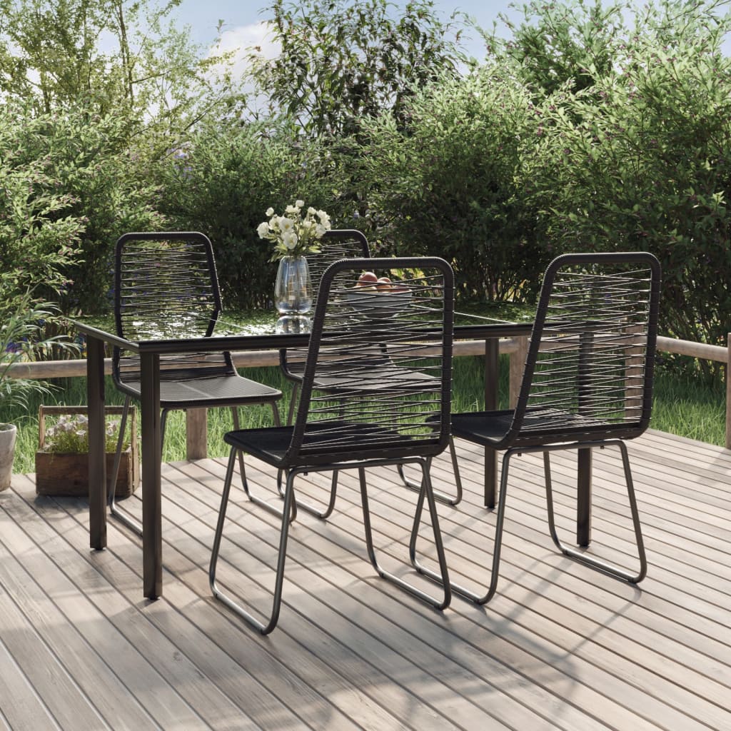 vidaXL Patio Dining Set Outdoor Dining Set Garden Table and Chair Set Black-17