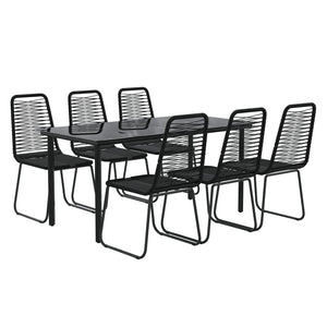 vidaXL Patio Dining Set Outdoor Dining Set Garden Table and Chair Set Black-63