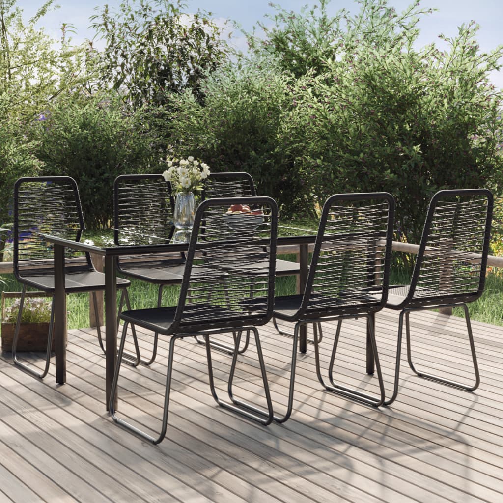 vidaXL Patio Dining Set Outdoor Dining Set Garden Table and Chair Set Black-4