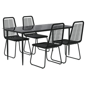 vidaXL Patio Dining Set Outdoor Dining Set Garden Table and Chair Set Black-1