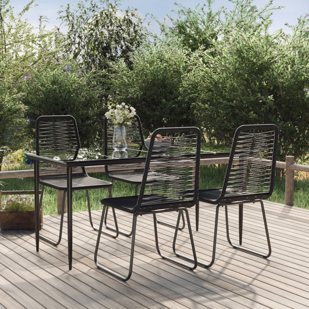 vidaXL Patio Dining Set Outdoor Dining Set Garden Table and Chair Set Black-6