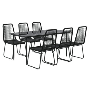 vidaXL Patio Dining Set Outdoor Dining Set Garden Table and Chair Set Black-39