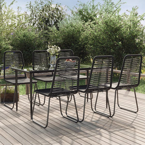 vidaXL Patio Dining Set Outdoor Dining Set Garden Table and Chair Set Black-43