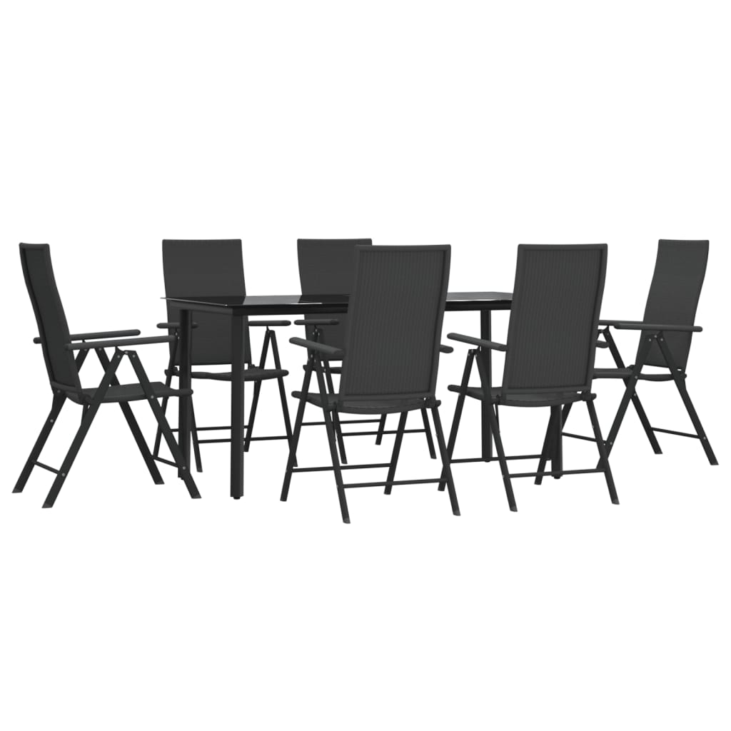 vidaXL Patio Dining Set Outdoor Dining Set Garden Table and Chair Set Black-3