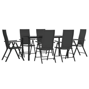 vidaXL Patio Dining Set Outdoor Dining Set Garden Table and Chair Set Black-3