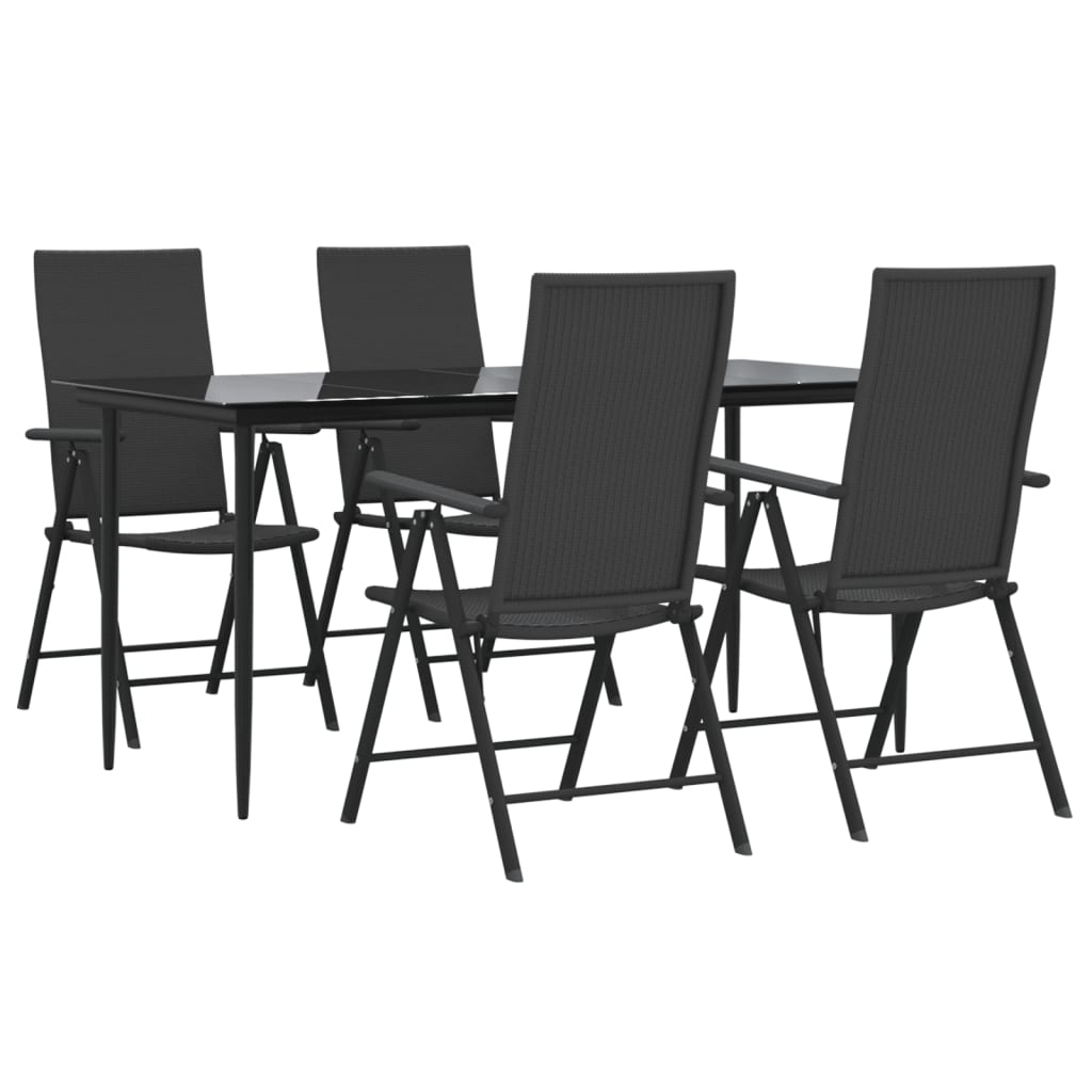 vidaXL Patio Dining Set Black Outdoor Furniture 3/5/7/9 Piece Multi Sizes-33