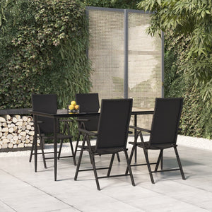 vidaXL Patio Dining Set Black Outdoor Furniture 3/5/7/9 Piece Multi Sizes-38