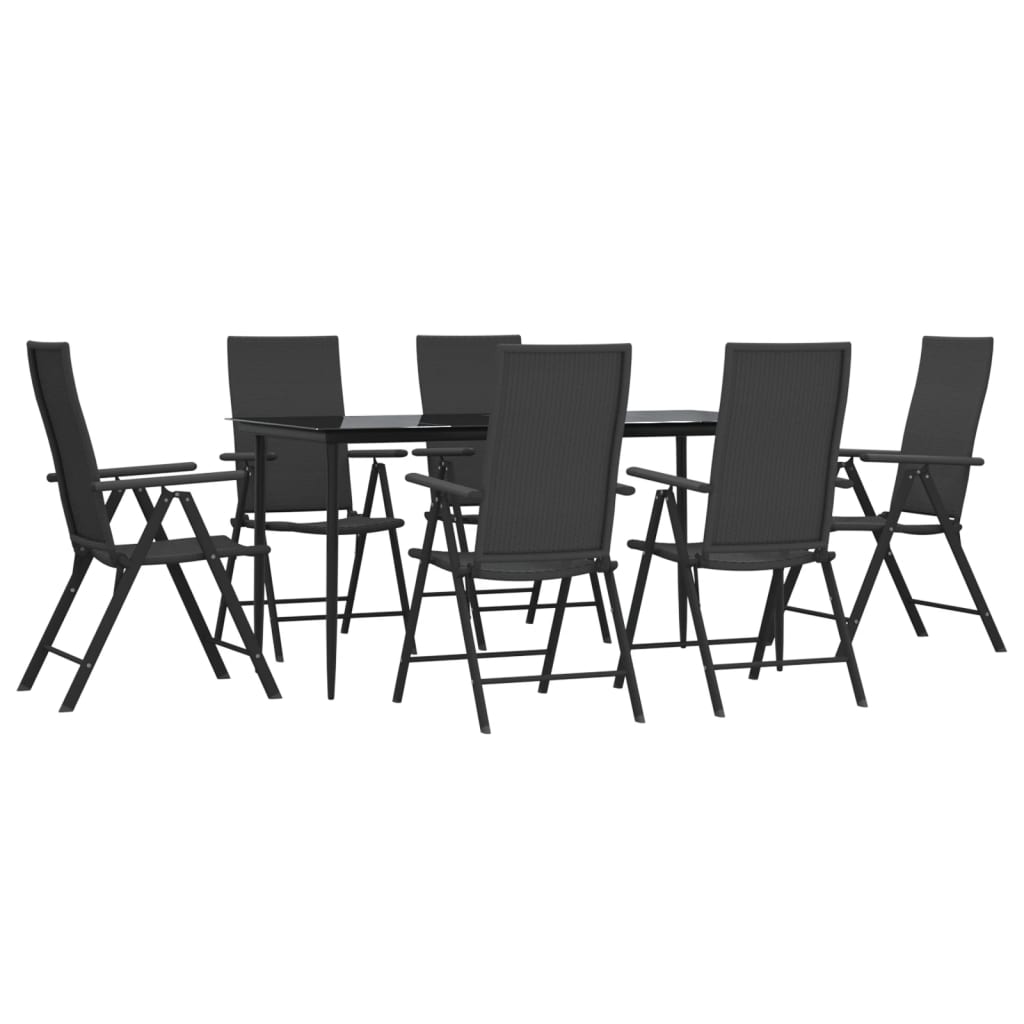 vidaXL Patio Dining Set Black Outdoor Furniture 3/5/7/9 Piece Multi Sizes-43