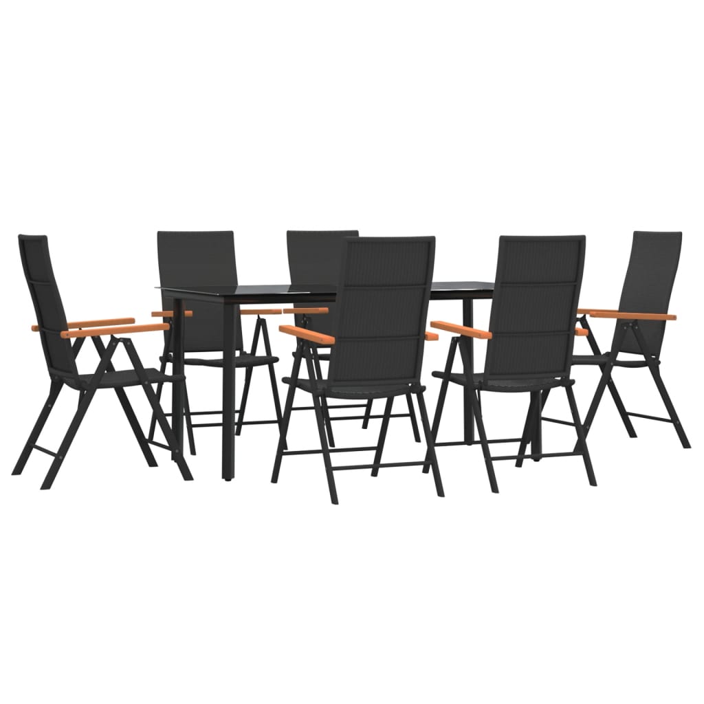 vidaXL Patio Dining Set Outdoor Dining Set Garden Table and Chair Set Black-48