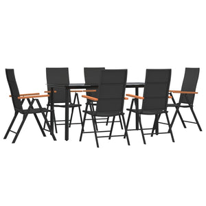 vidaXL Patio Dining Set Outdoor Dining Set Garden Table and Chair Set Black-48