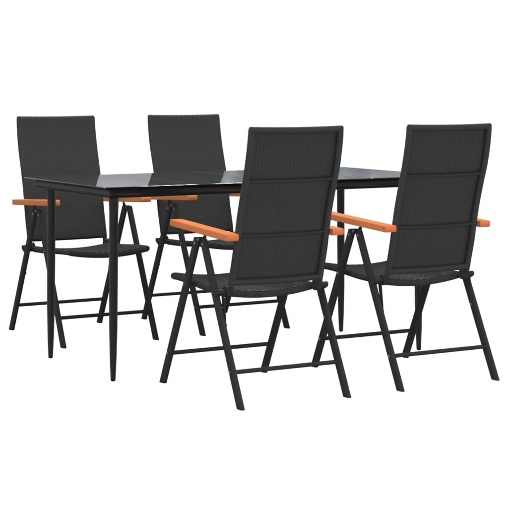 vidaXL Patio Dining Set Black Outdoor Furniture 3/5/7/9 Piece Multi Sizes-32