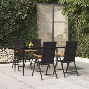 vidaXL Patio Dining Set Black Outdoor Furniture 3/5/7/9 Piece Multi Sizes-36