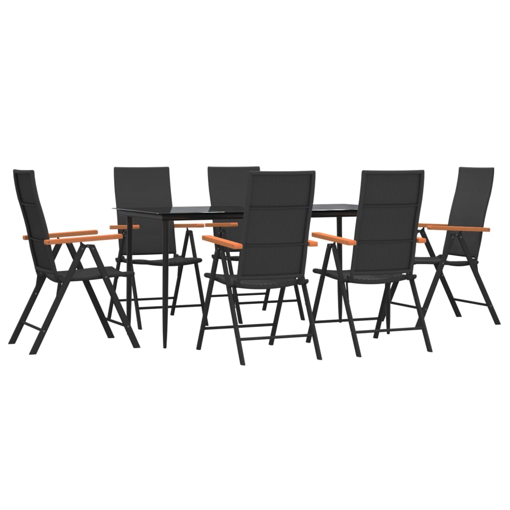 vidaXL Patio Dining Set Black Outdoor Furniture 3/5/7/9 Piece Multi Sizes-40